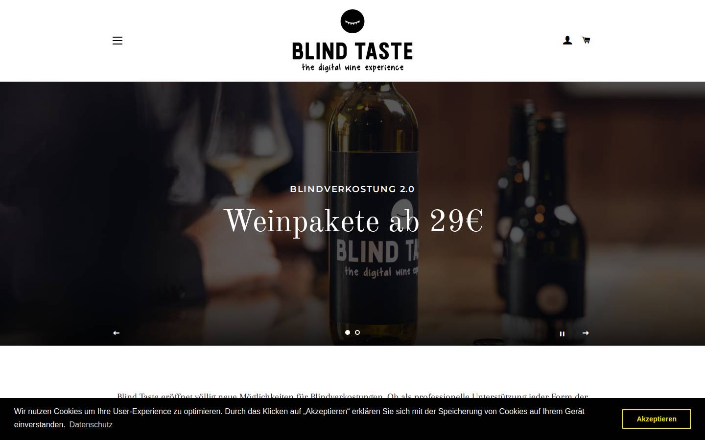 blind-taste.com homepage screenshot