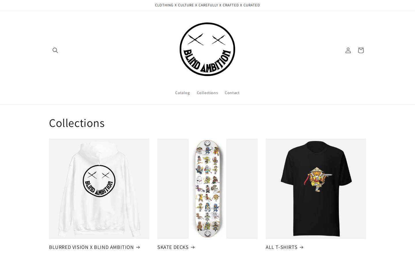 blindambitionclothingco.com homepage screenshot