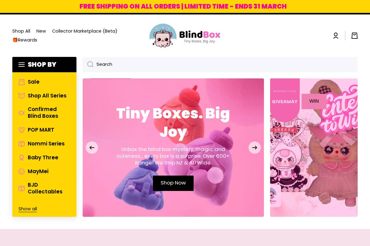Blindbox homepage screenshot