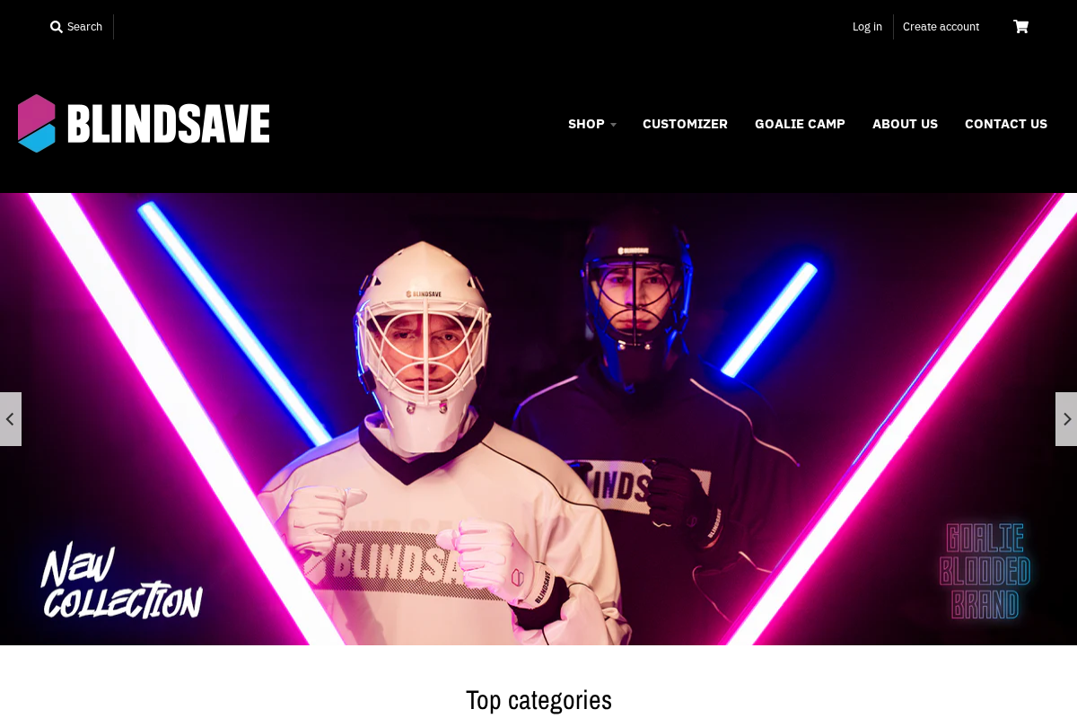BLINDSAVE floorball homepage screenshot