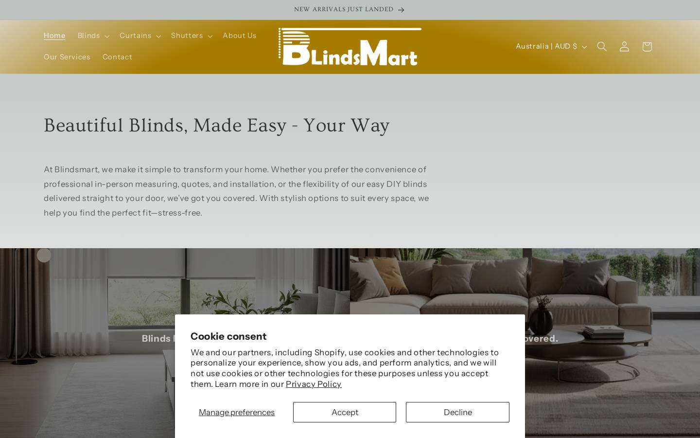 blindsmart.com.au homepage screenshot