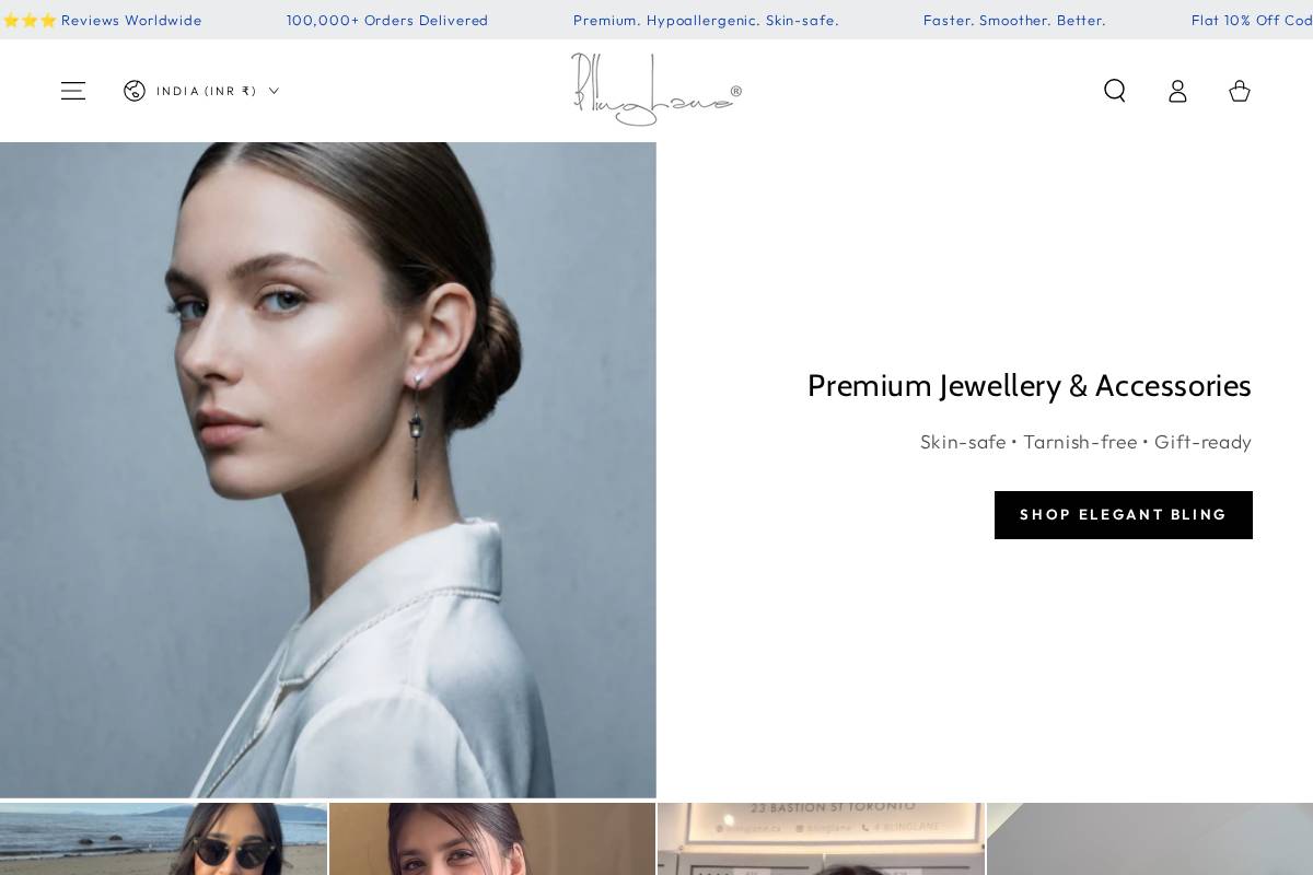blinglane.com homepage screenshot