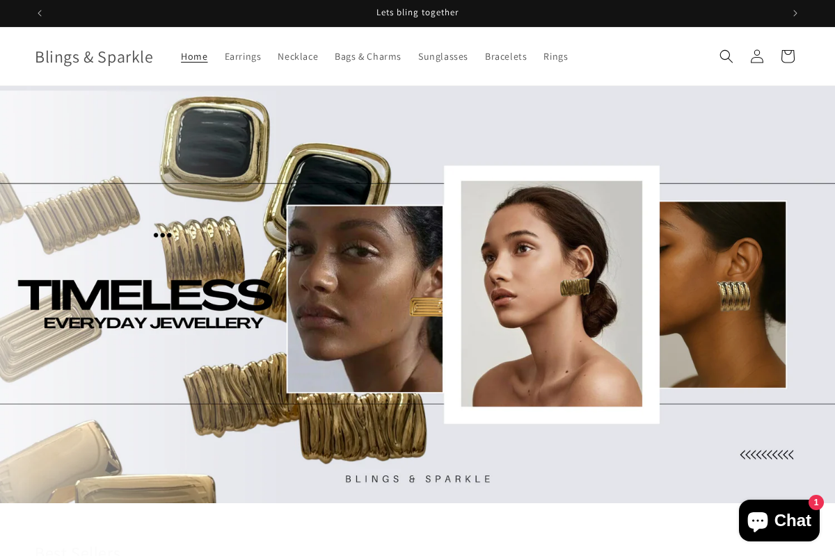 Blings & Sparkle homepage screenshot