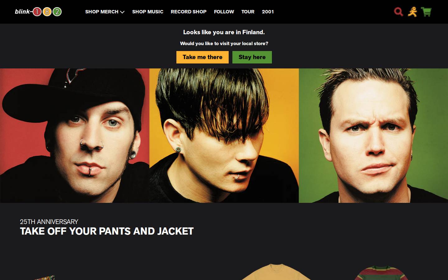 blink-182 homepage screenshot