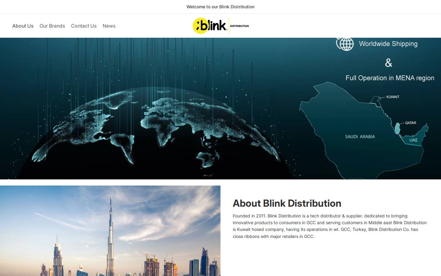 blinkdistribution.com homepage screenshot