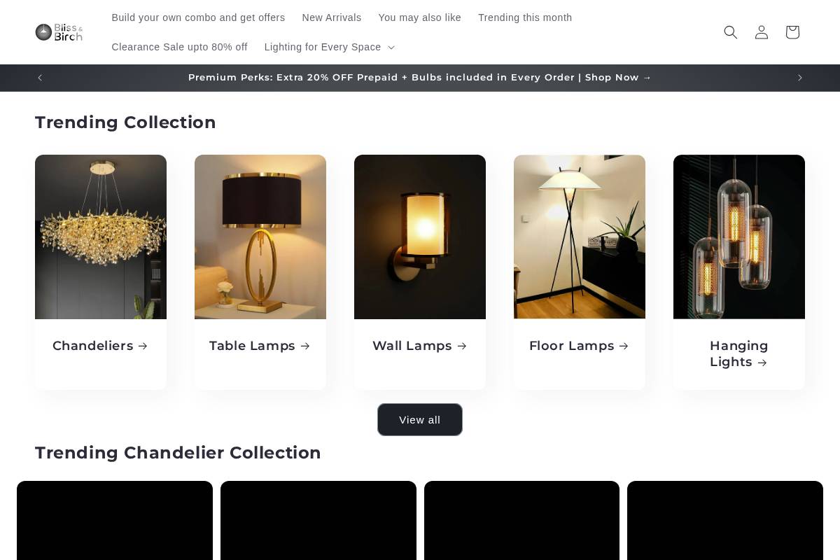 blissandbirch.co.in homepage screenshot