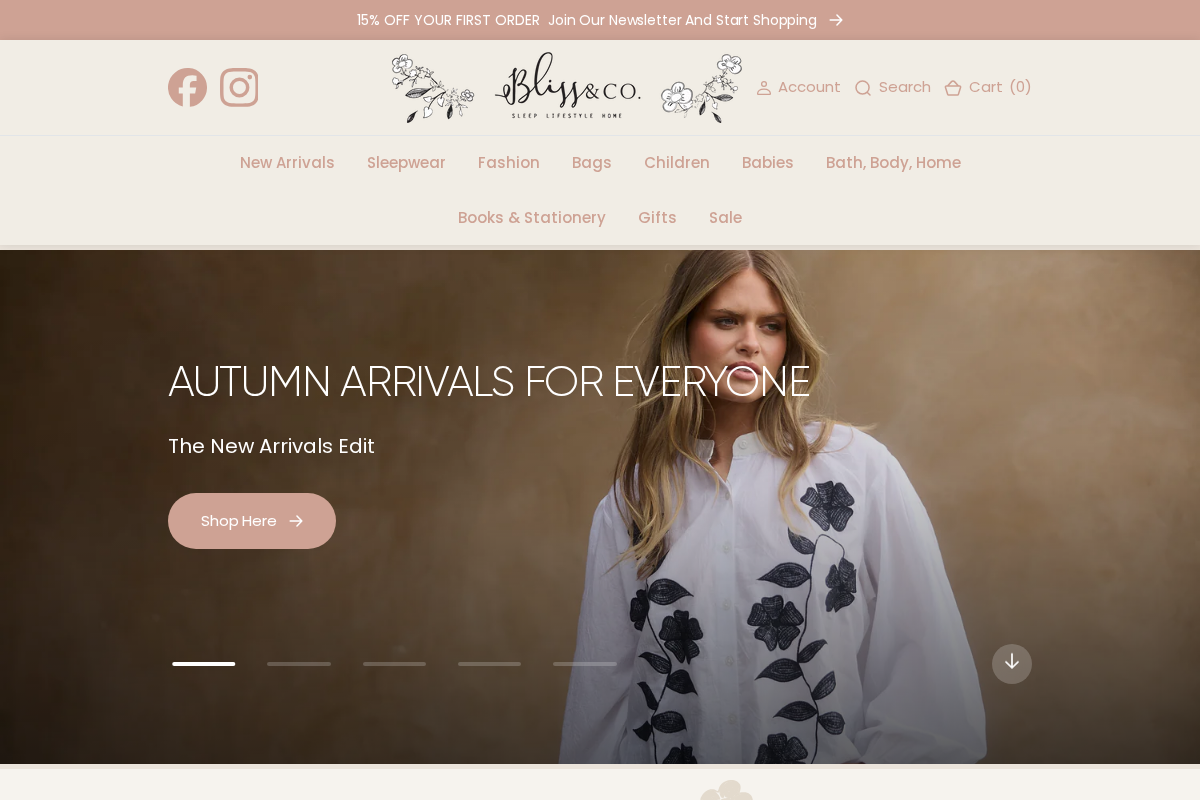 blissandcoberry.com.au homepage screenshot