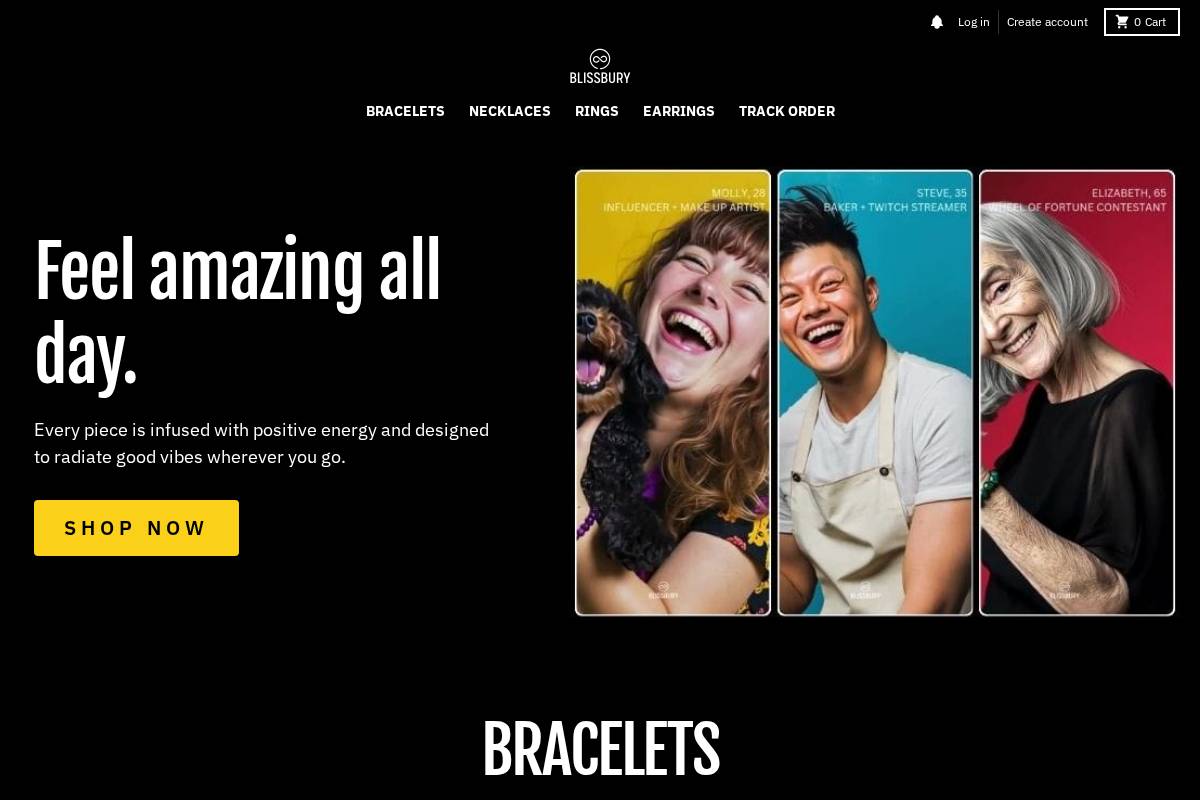 blissbury.co homepage screenshot