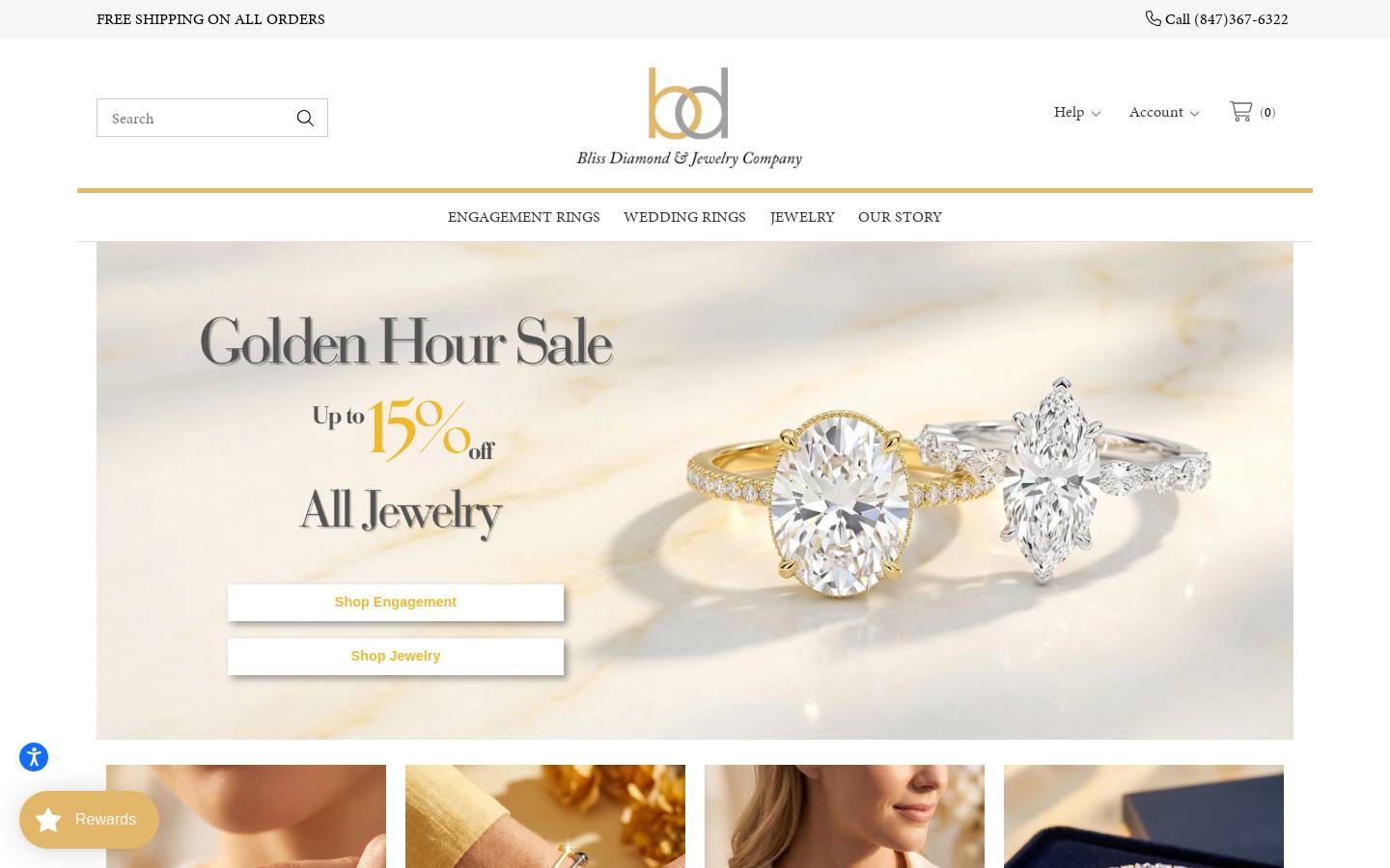 blissdiamond.com homepage screenshot