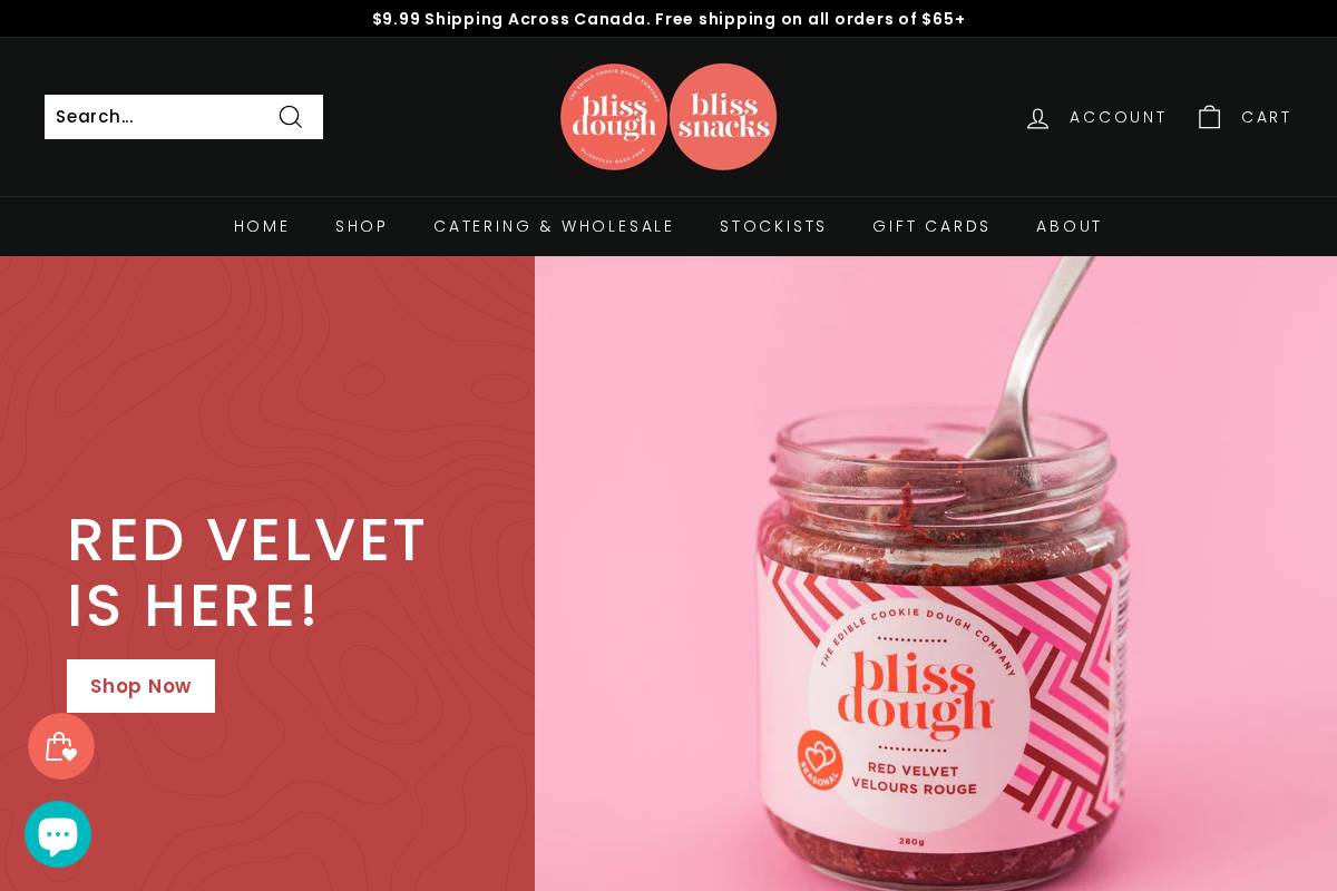 blissdough.com homepage screenshot