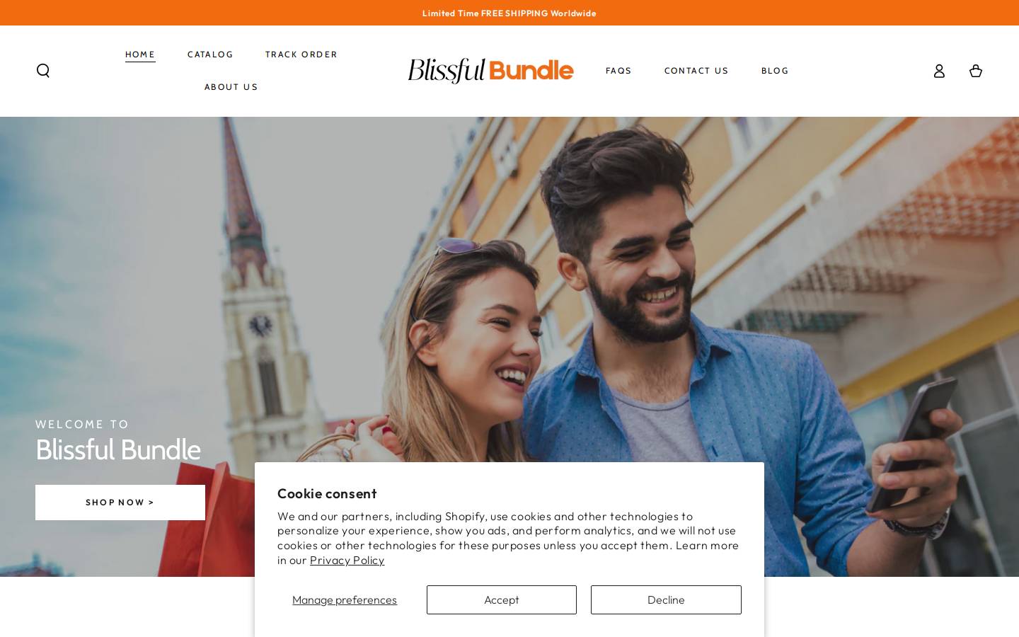 blissfulbundle.com homepage screenshot