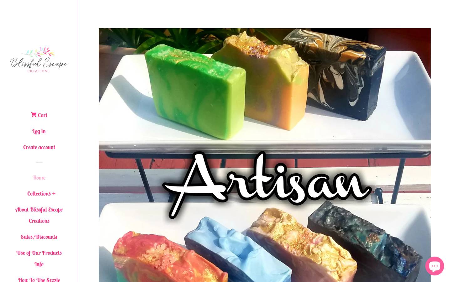 blissfulescapecreations.com homepage screenshot