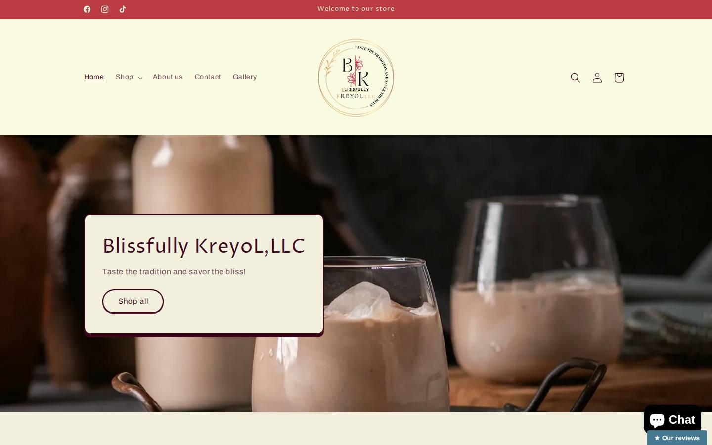 blissfullykreyol.com homepage screenshot