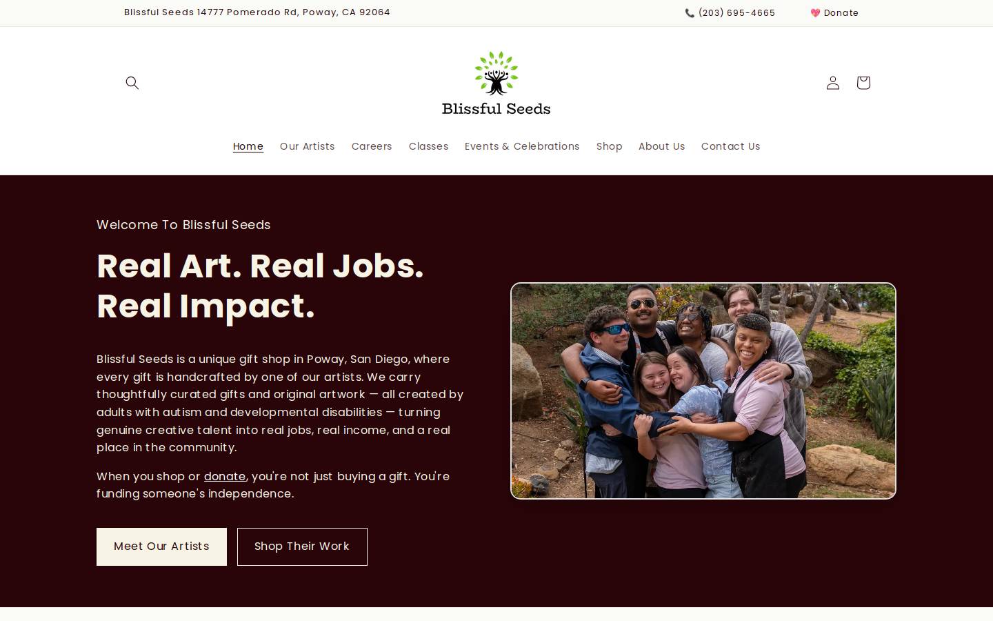 blissfulseeds.org homepage screenshot