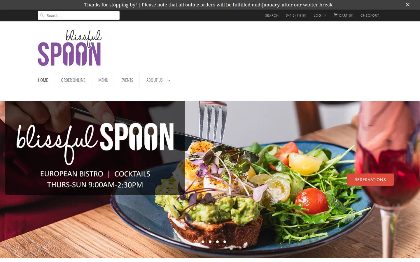 blissfulspoon.com homepage screenshot