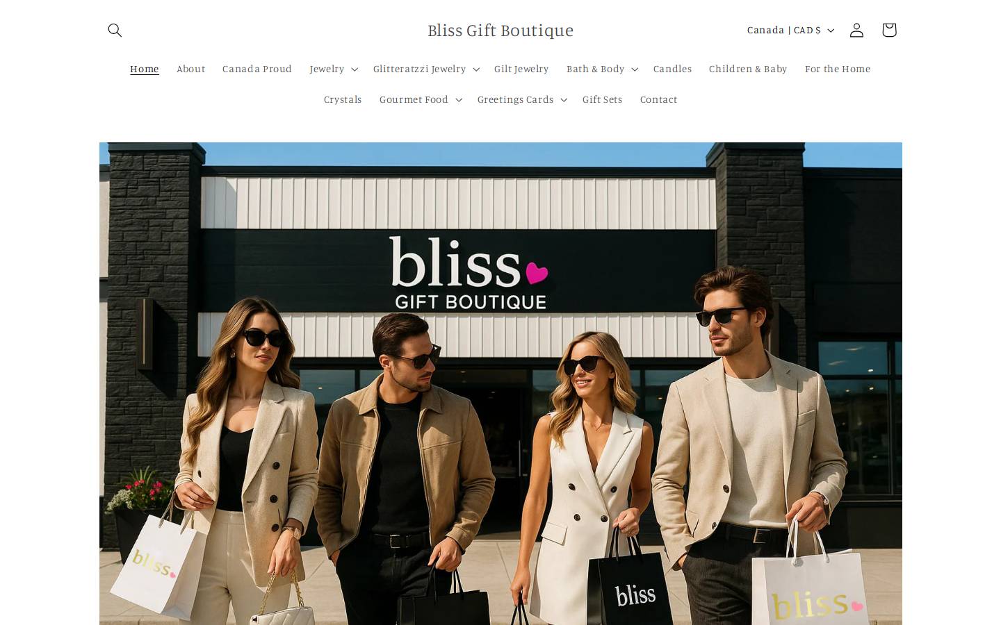 blissgiftboutique.com homepage screenshot