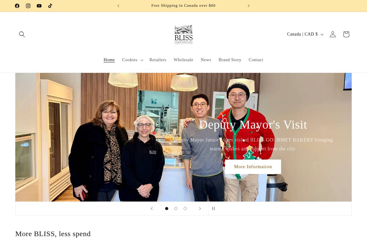 blissgourmet.ca homepage screenshot