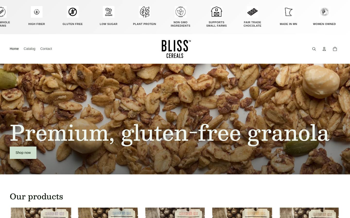 blissgourmetfoods.com homepage screenshot