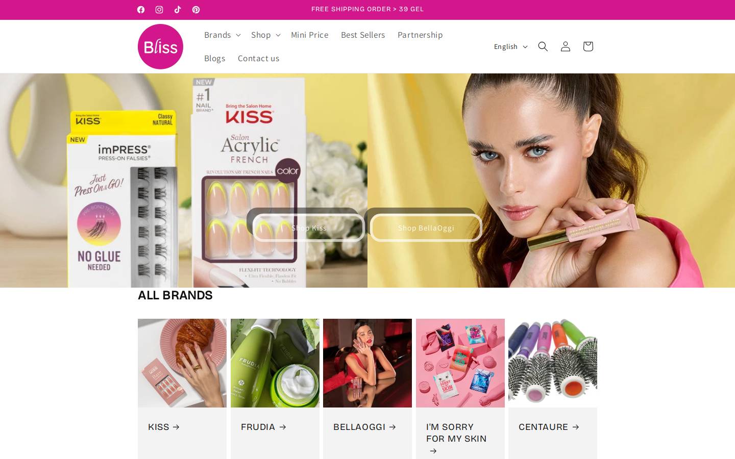 blissshop.shopping homepage screenshot