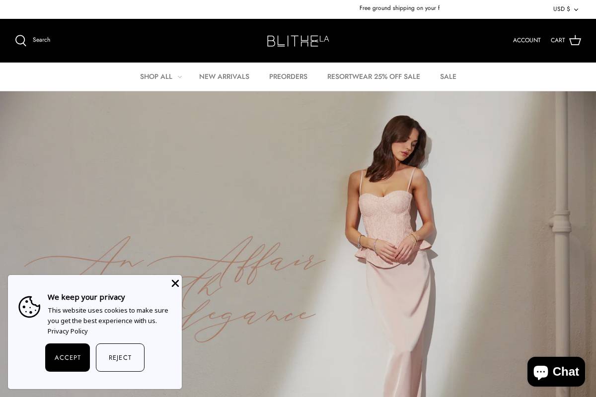 blithela.com homepage screenshot