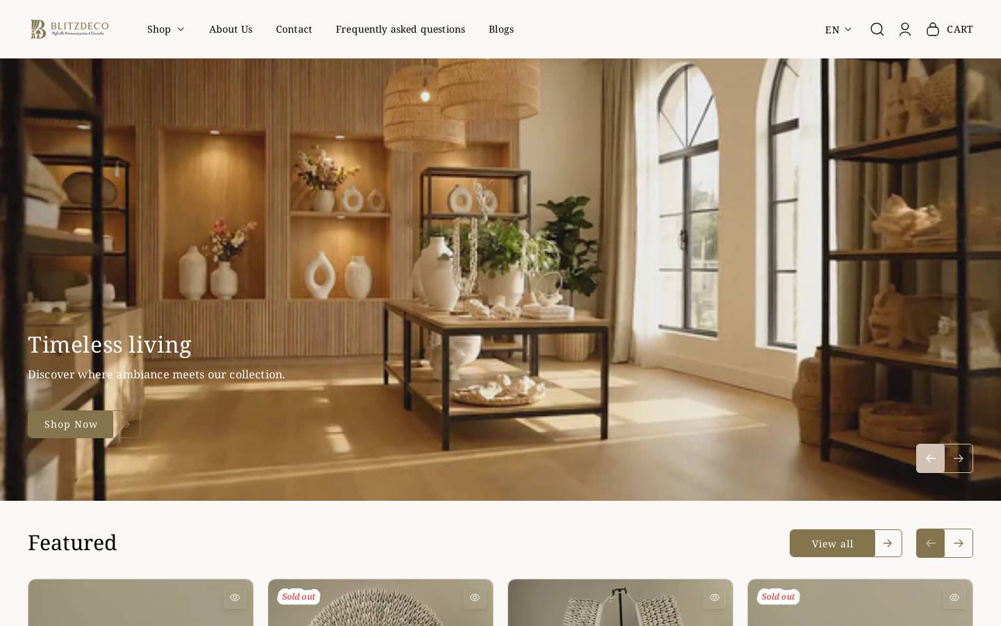 Blitzdeco homepage screenshot