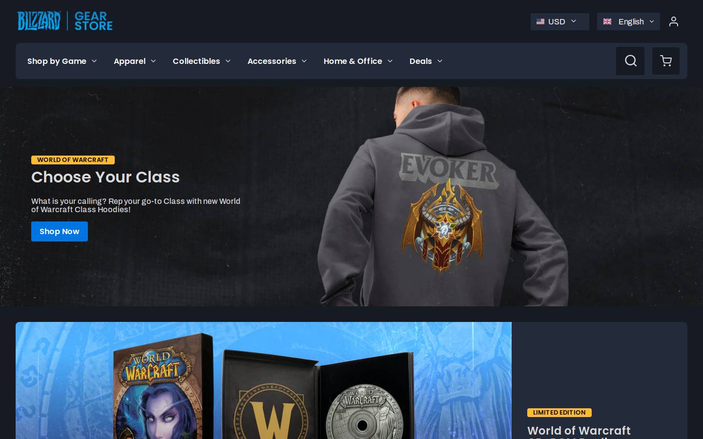 Blizzardgearstore homepage screenshot