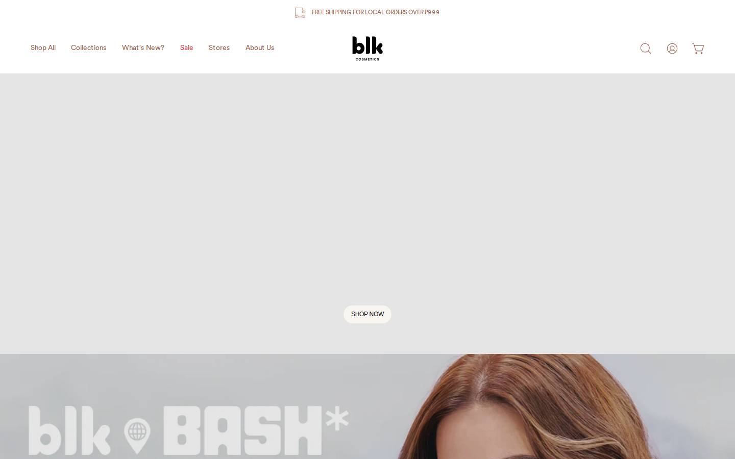 Blkcosmetics homepage screenshot