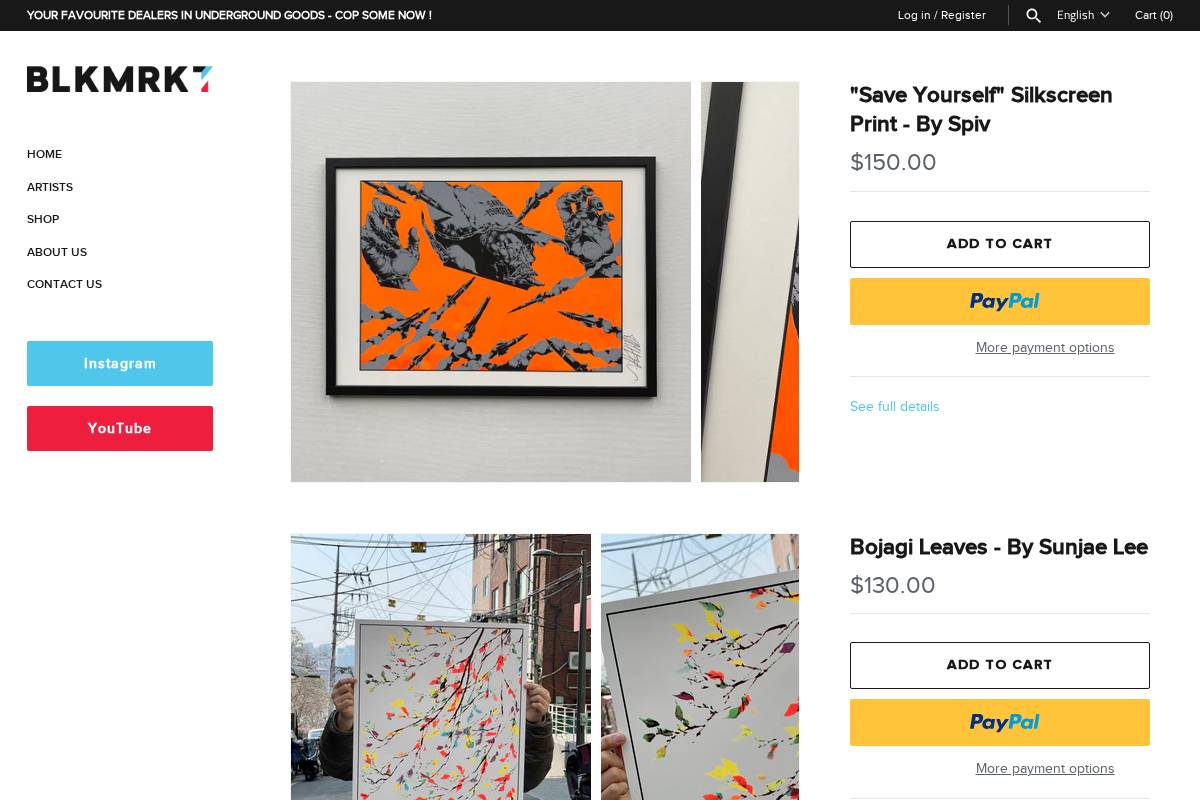 blkmrkt.store homepage screenshot