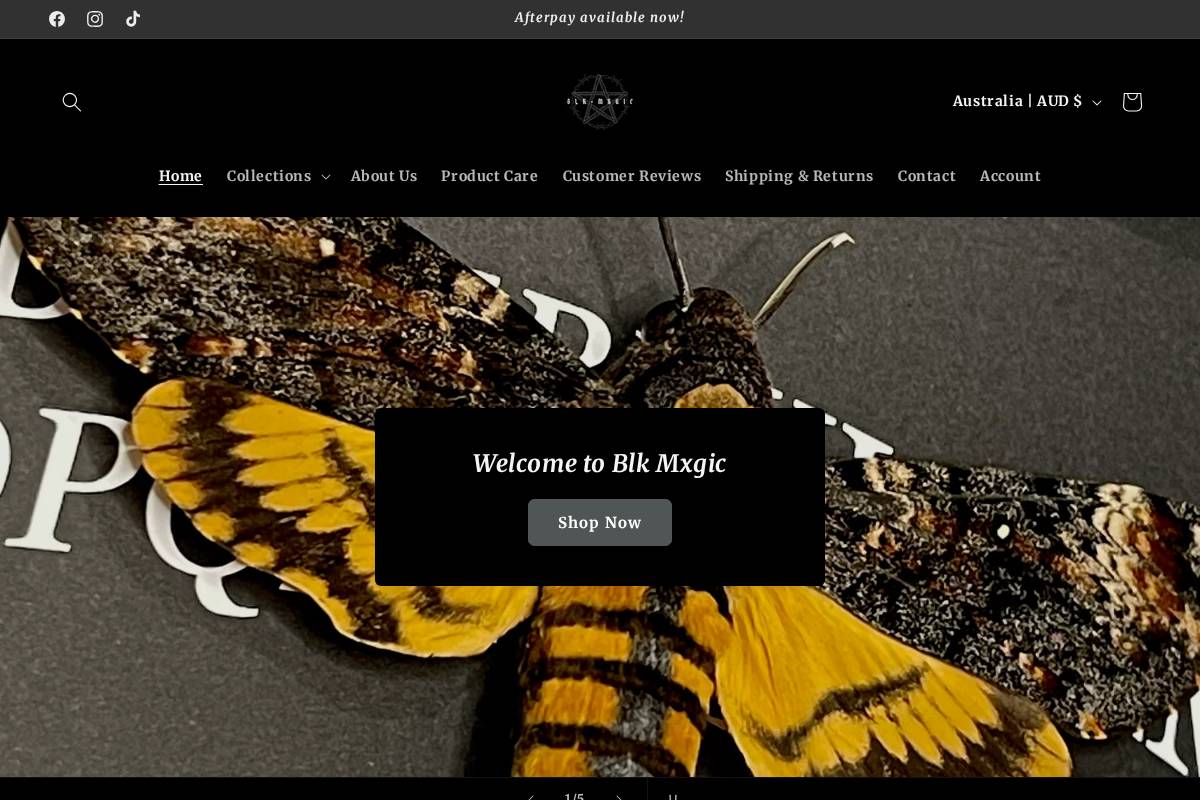 Blk Mxgic homepage screenshot