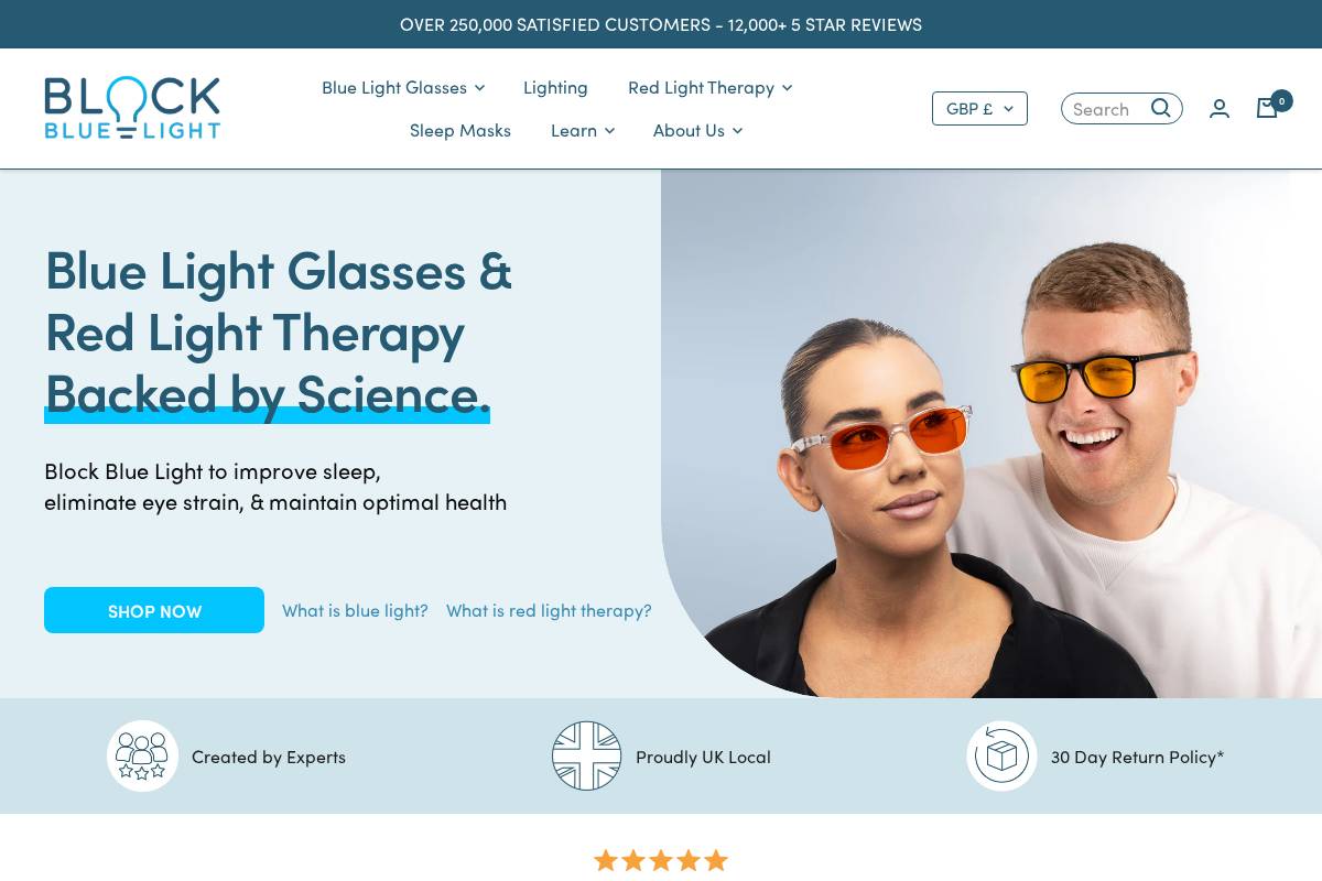 BlockBlueLight homepage screenshot