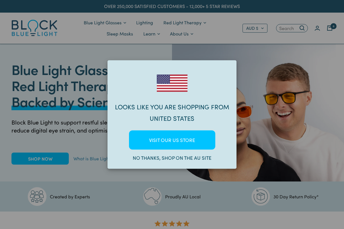 BlockBlueLight AU homepage screenshot