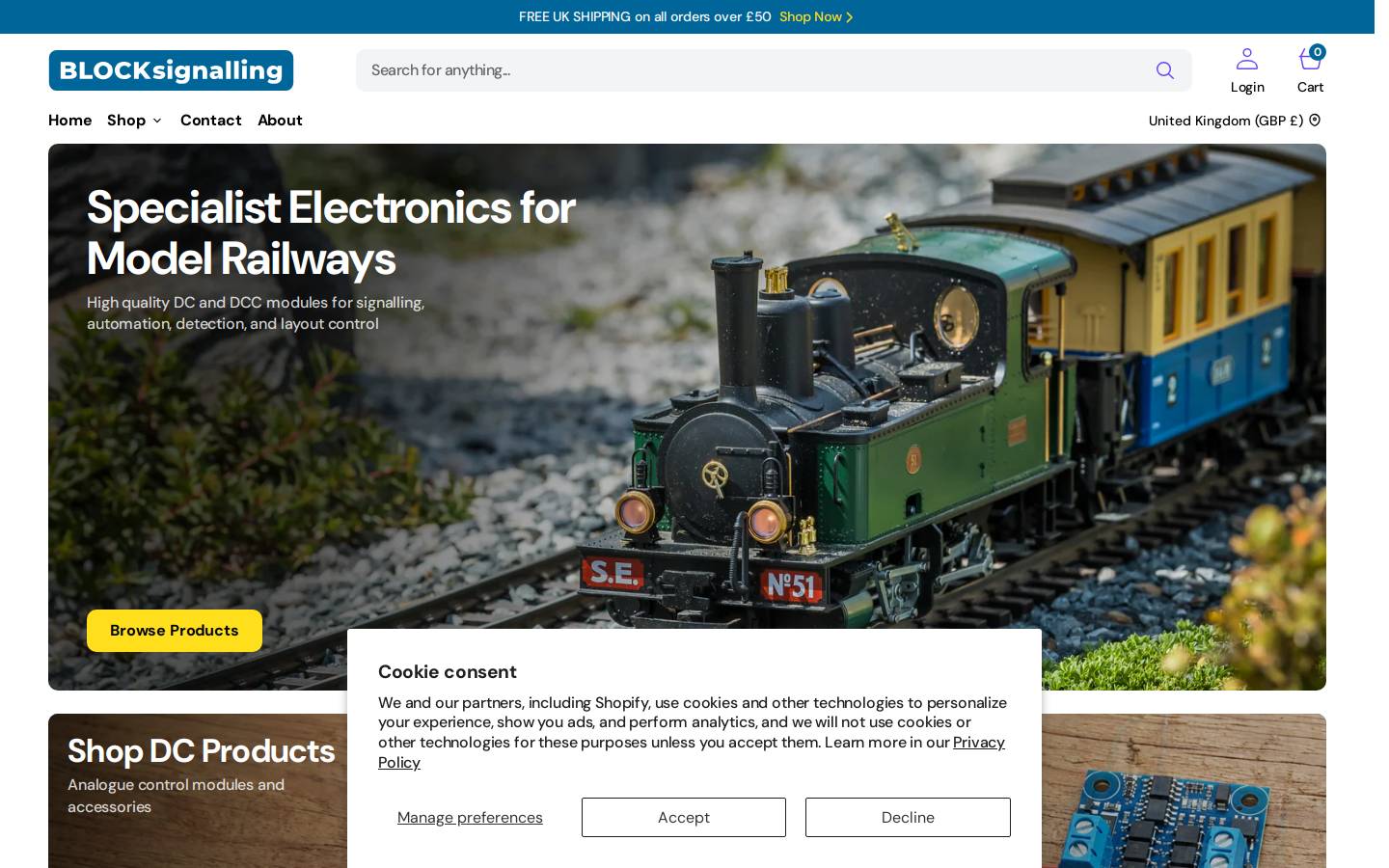 Blocksignalling homepage screenshot