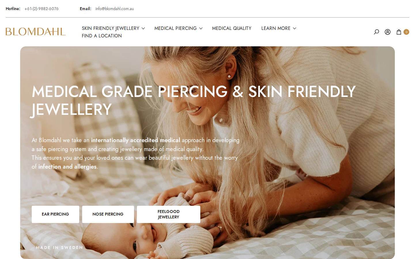 Blomdahl homepage screenshot