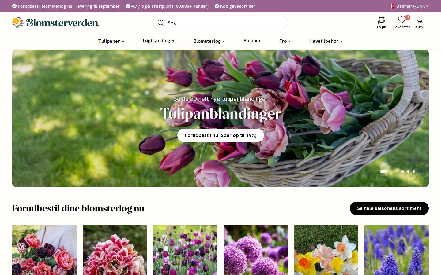 Blomsterverden.dk homepage screenshot