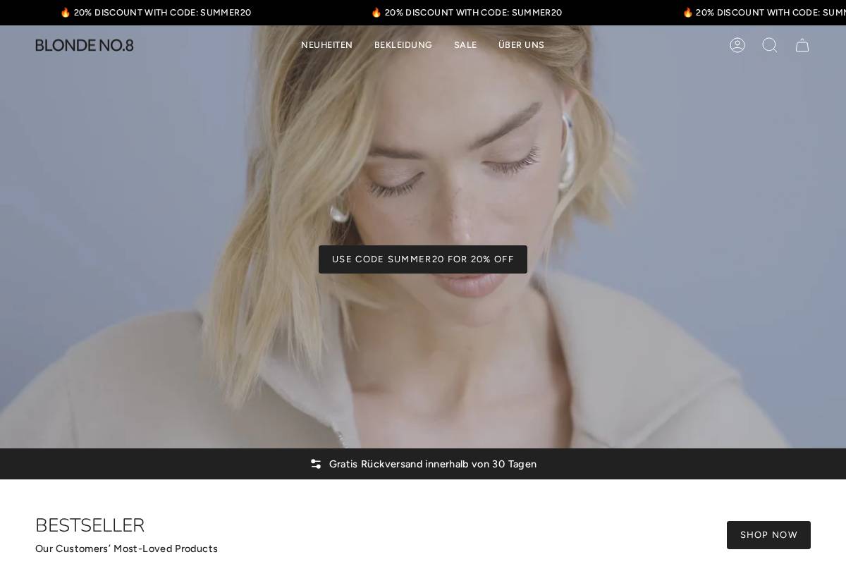 Blondeno8 homepage screenshot