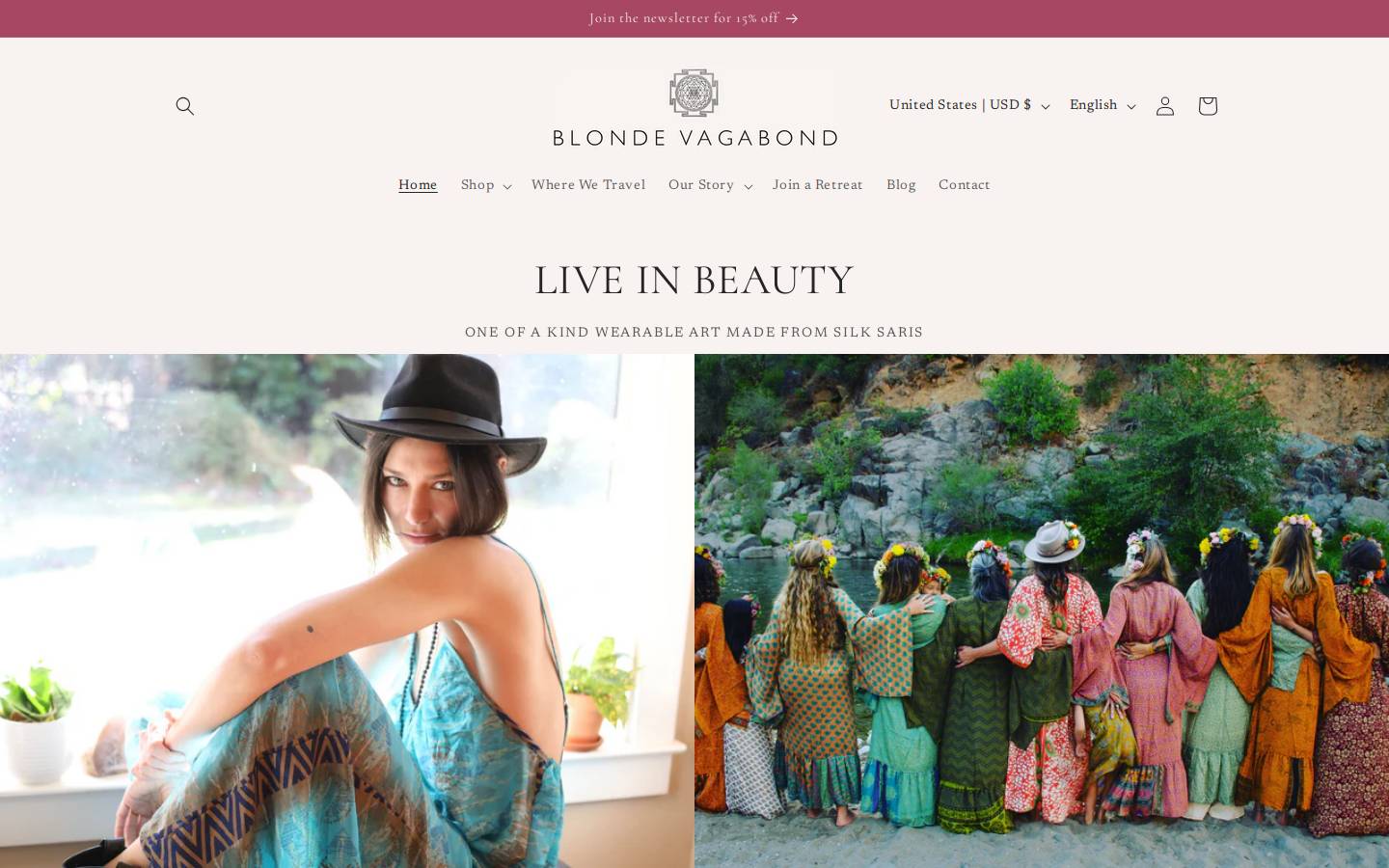 blondevagabond.com homepage screenshot
