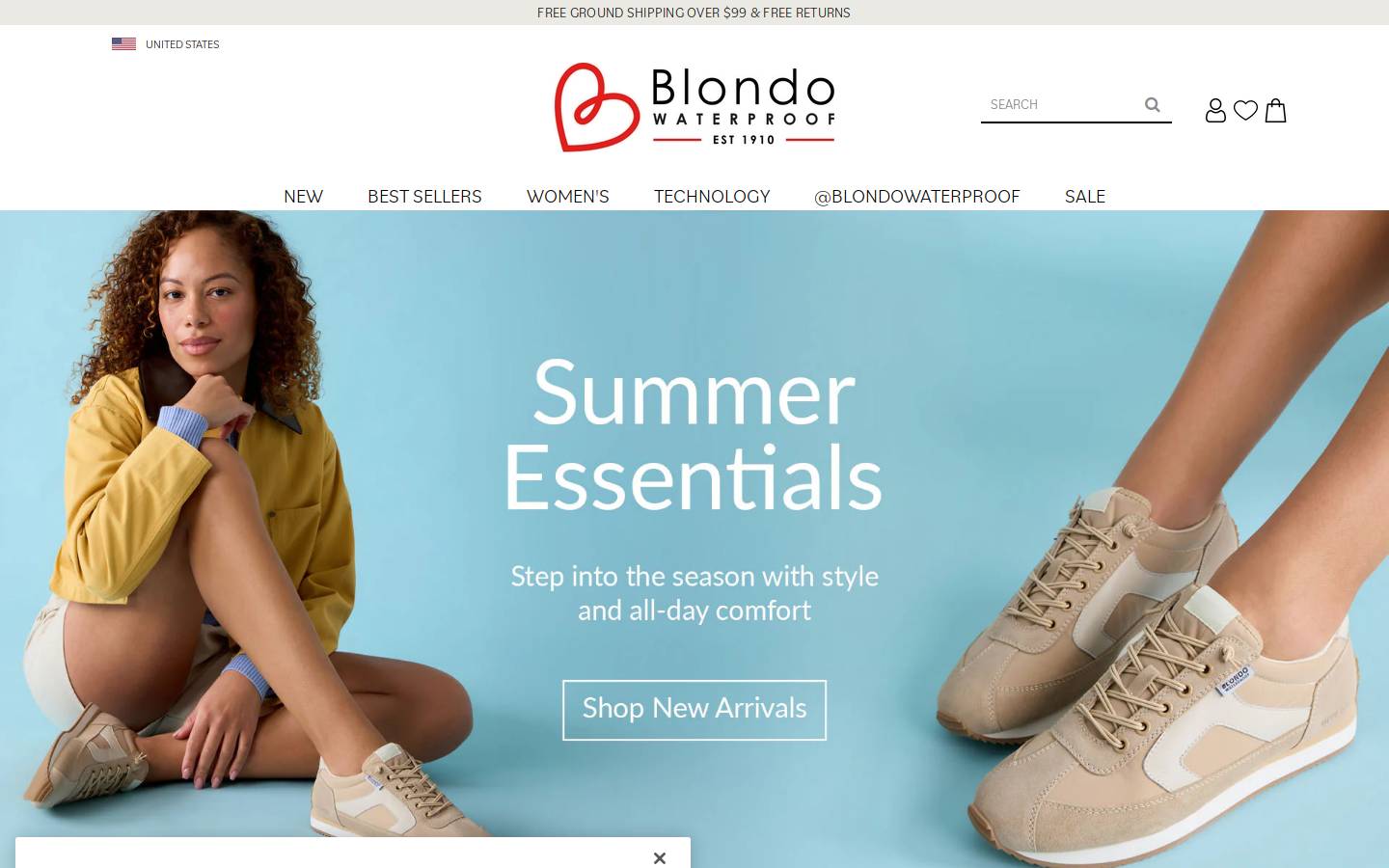 blondo.com homepage screenshot