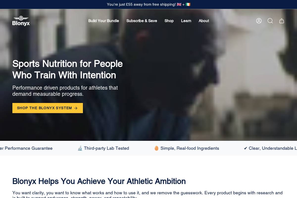 blonyx.co.uk homepage screenshot