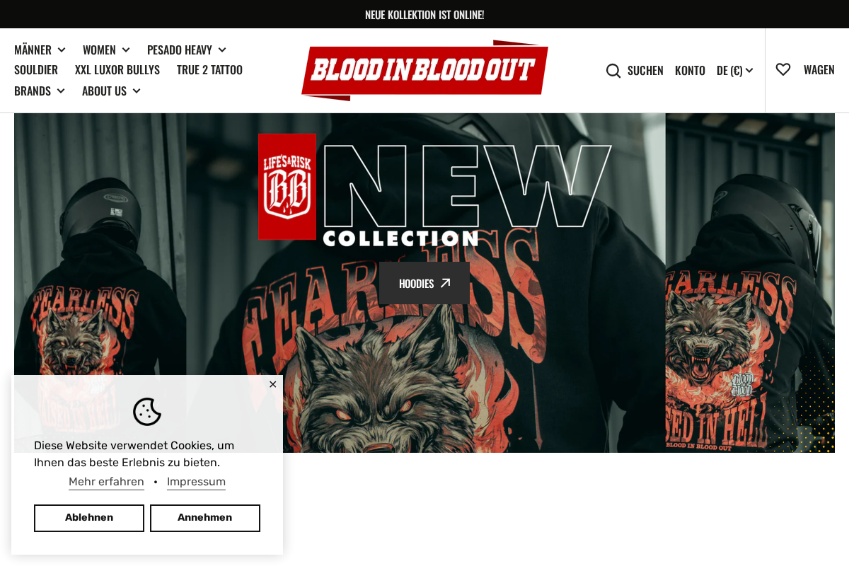 Bloodinbloodout homepage screenshot