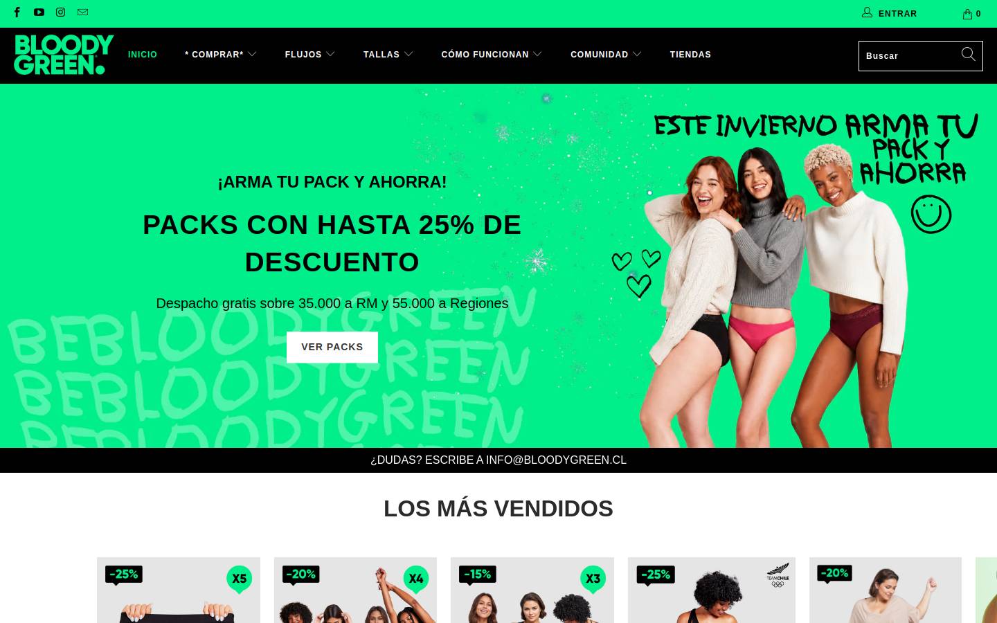 bloodygreen.cl homepage screenshot
