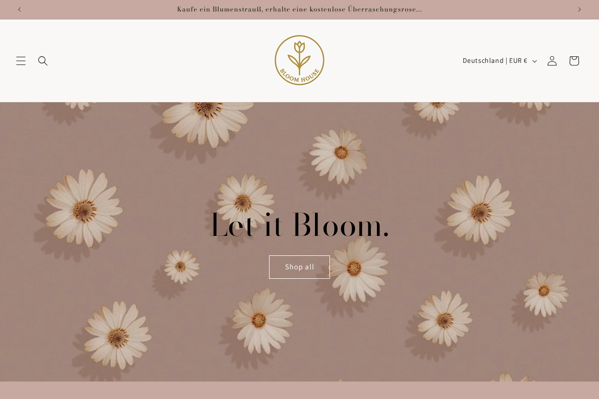 bloom-house.de homepage screenshot