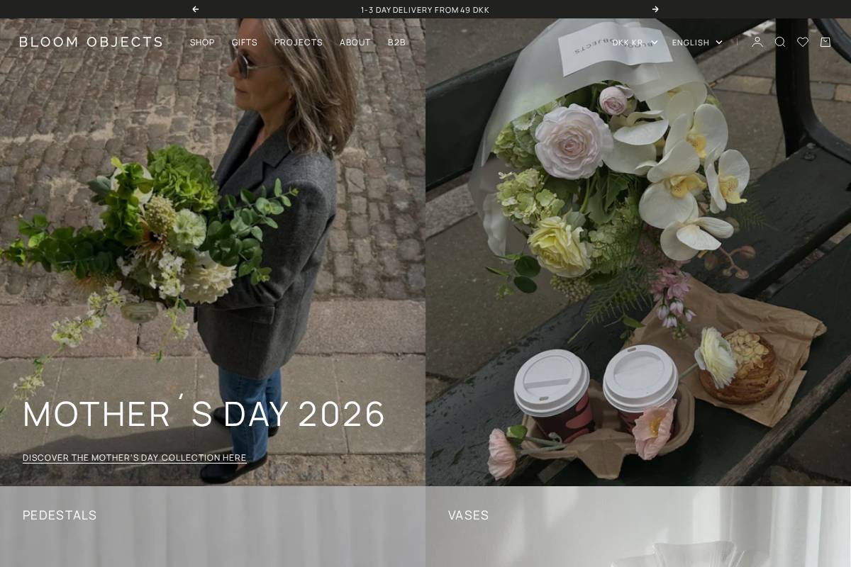 BLOOM OBJECTS homepage screenshot