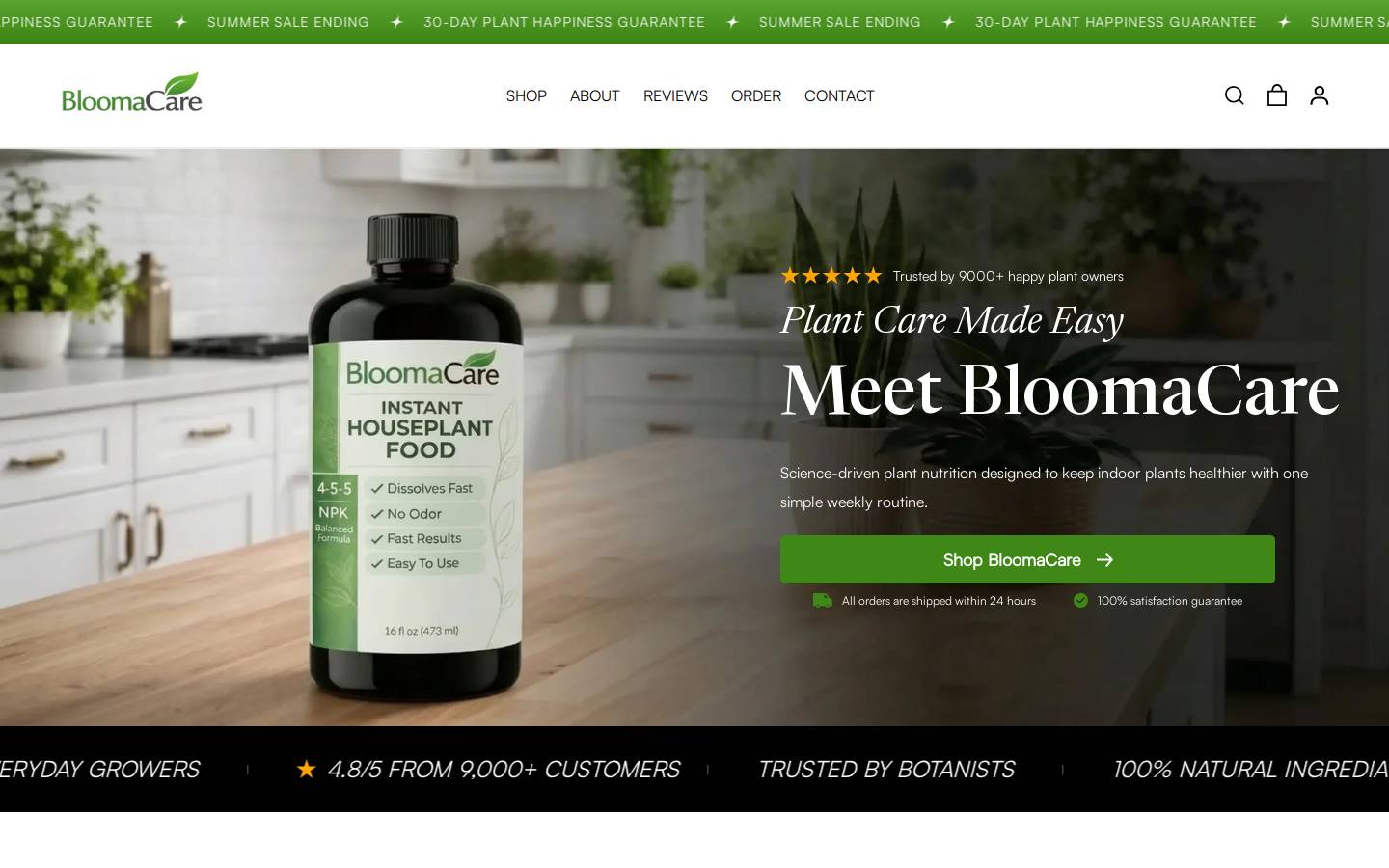 bloomacare.com homepage screenshot
