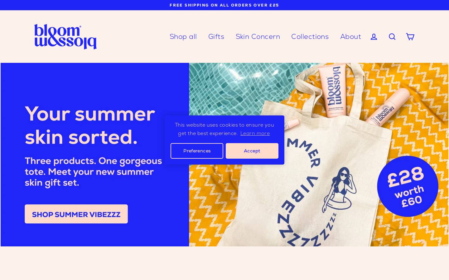 Bloom and Blossom homepage screenshot