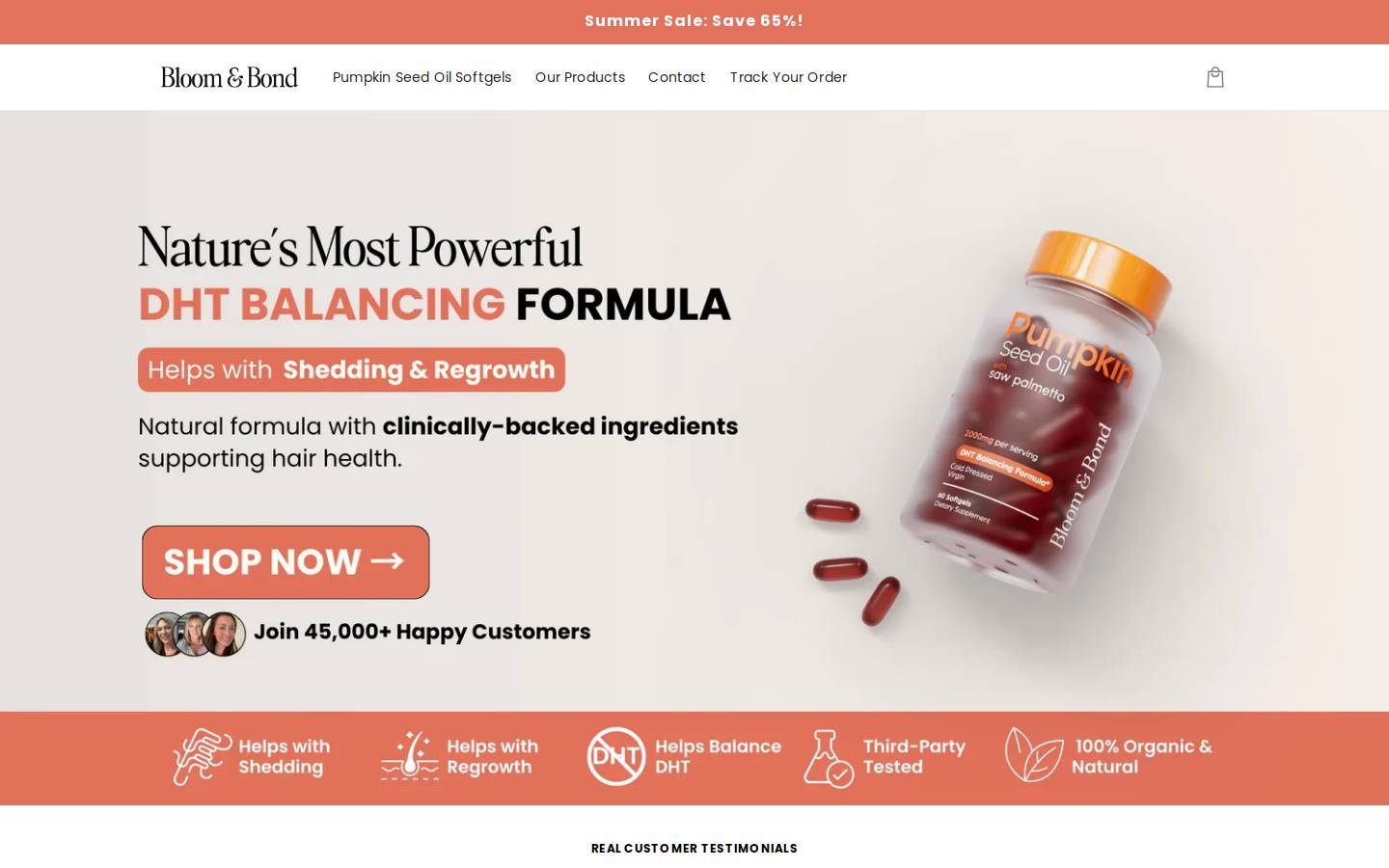 Bloom & Bond homepage screenshot