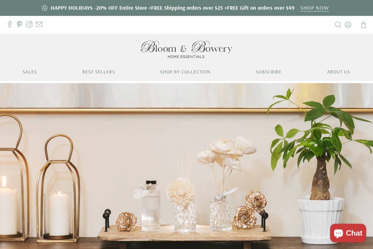 Bloom & Bowery homepage screenshot