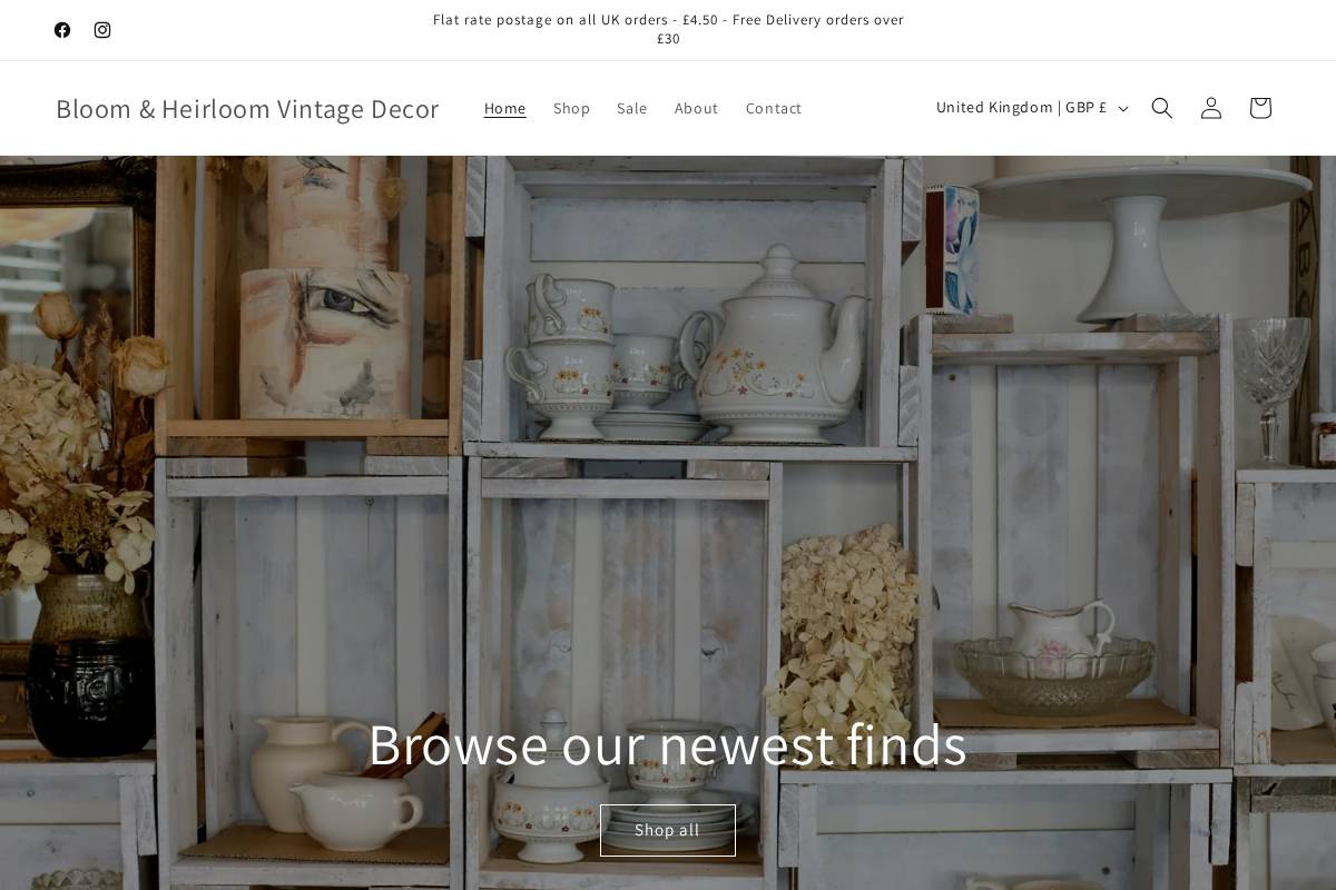 bloomandheirloom.com homepage screenshot