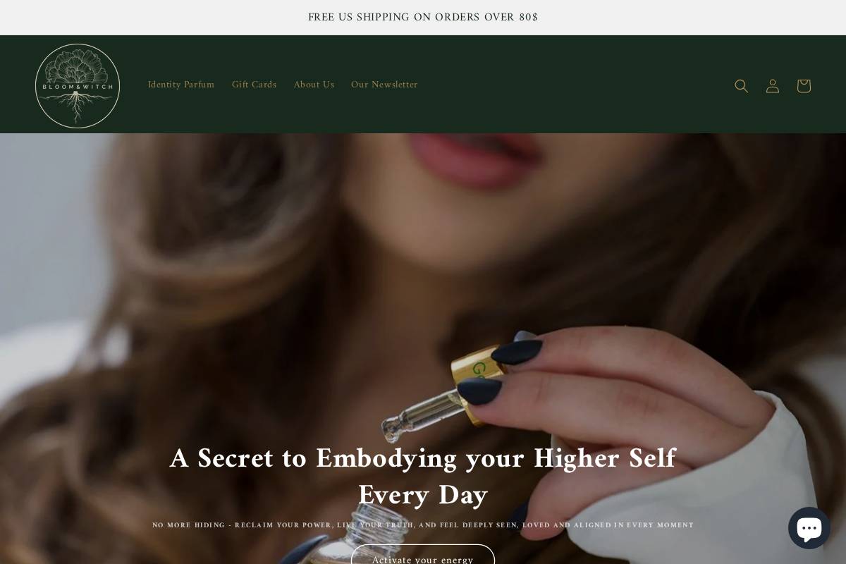 bloomandwitch.com homepage screenshot