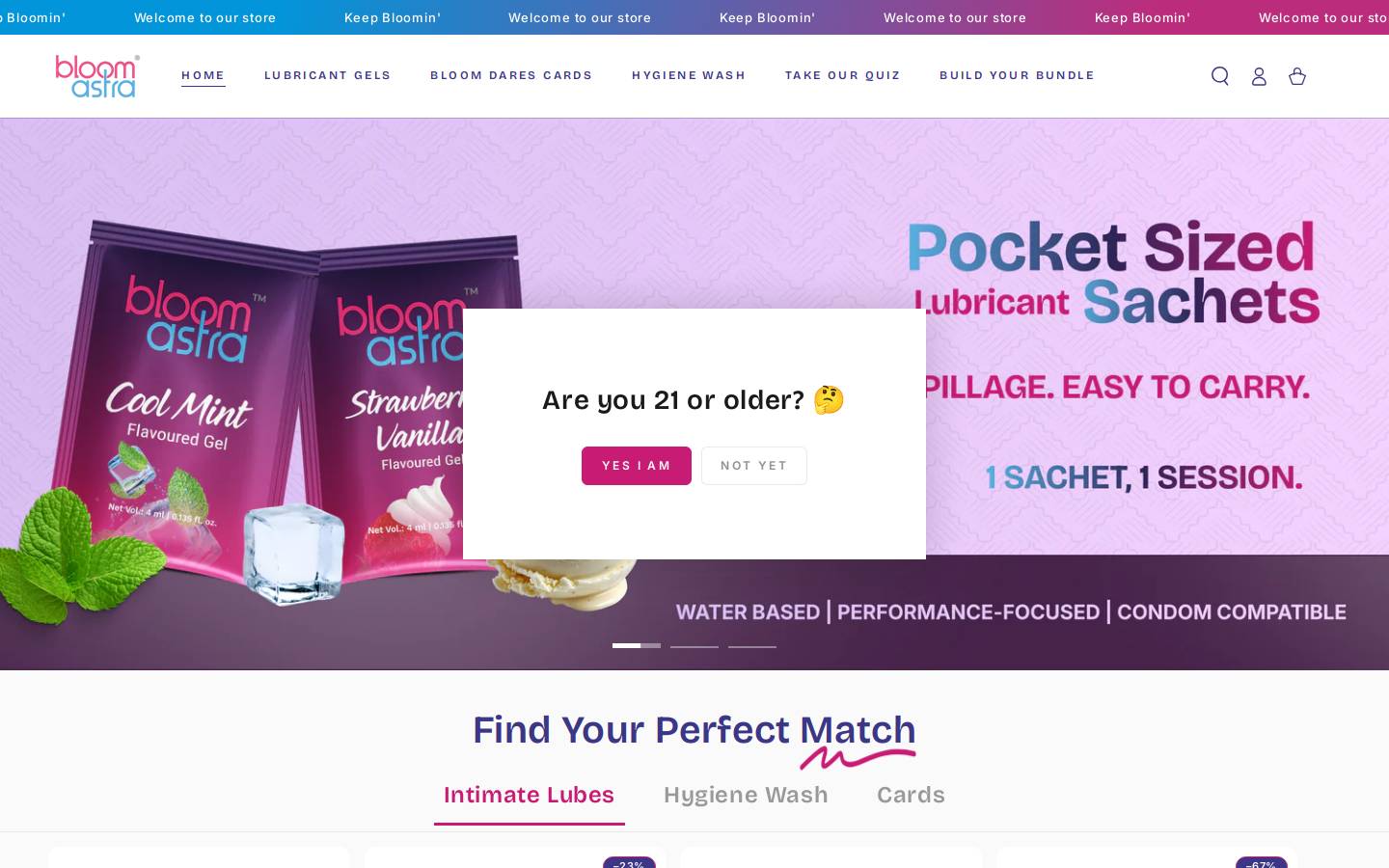 bloomastra.com homepage screenshot