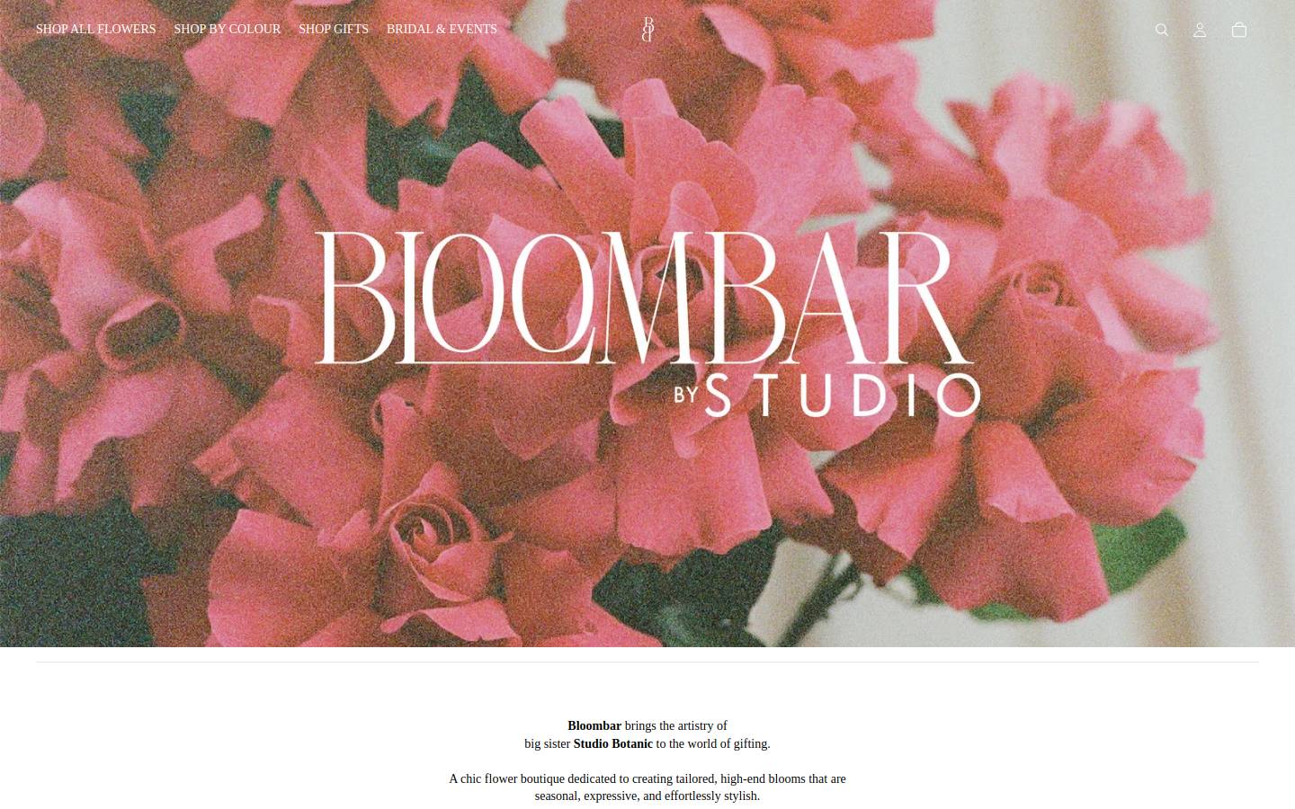 bloombarflowers.com homepage screenshot